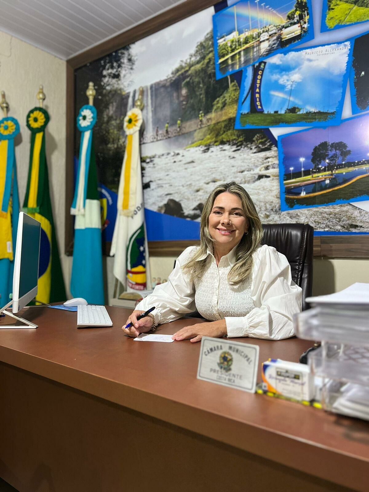 Imagem de compartilhamento para o artigo Nova presidente da Câmara, Rosângela Marçal tem trajetória de luta pelas mulheres e compromisso com Costa Rica da MS Todo dia